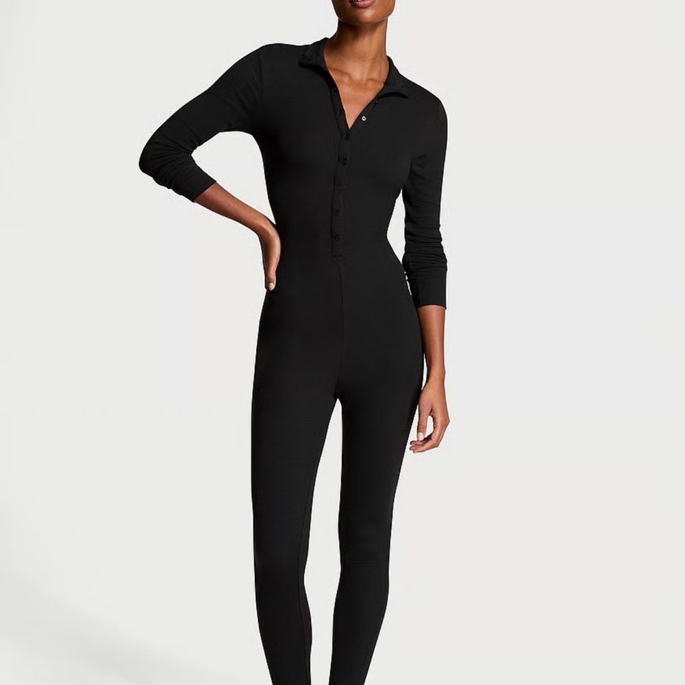 Victoria’s Secret Luxe Ribbed Modal Long-Sleeve Jumpsuit